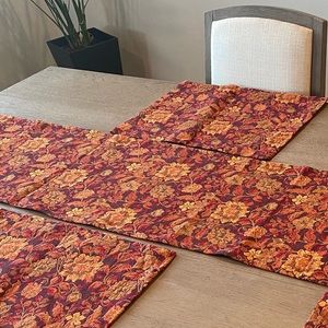 Crate & Barrel Tapestry Table Runner & Placemat Set